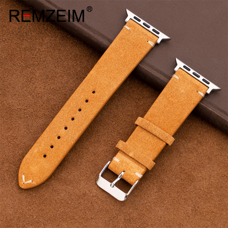 Suede Strap Watch - Casual Suede Leather Smartwatch Strap for