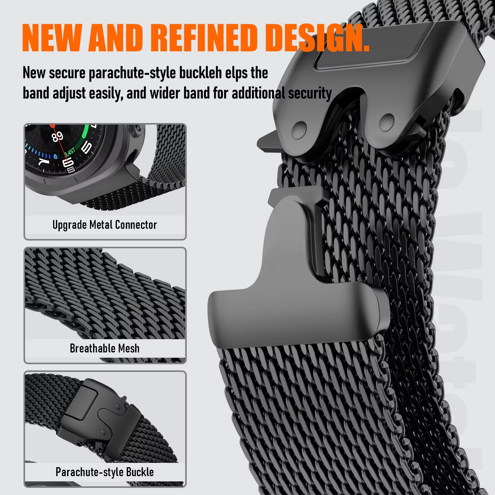 Milanese Loop Magnetic - Parachute Buckle Straps for Samsung Galaxy