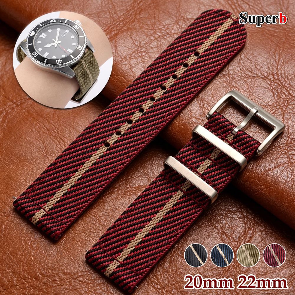 Canvas Strap Watch - 20 22mm Nylon Strap Quick Release