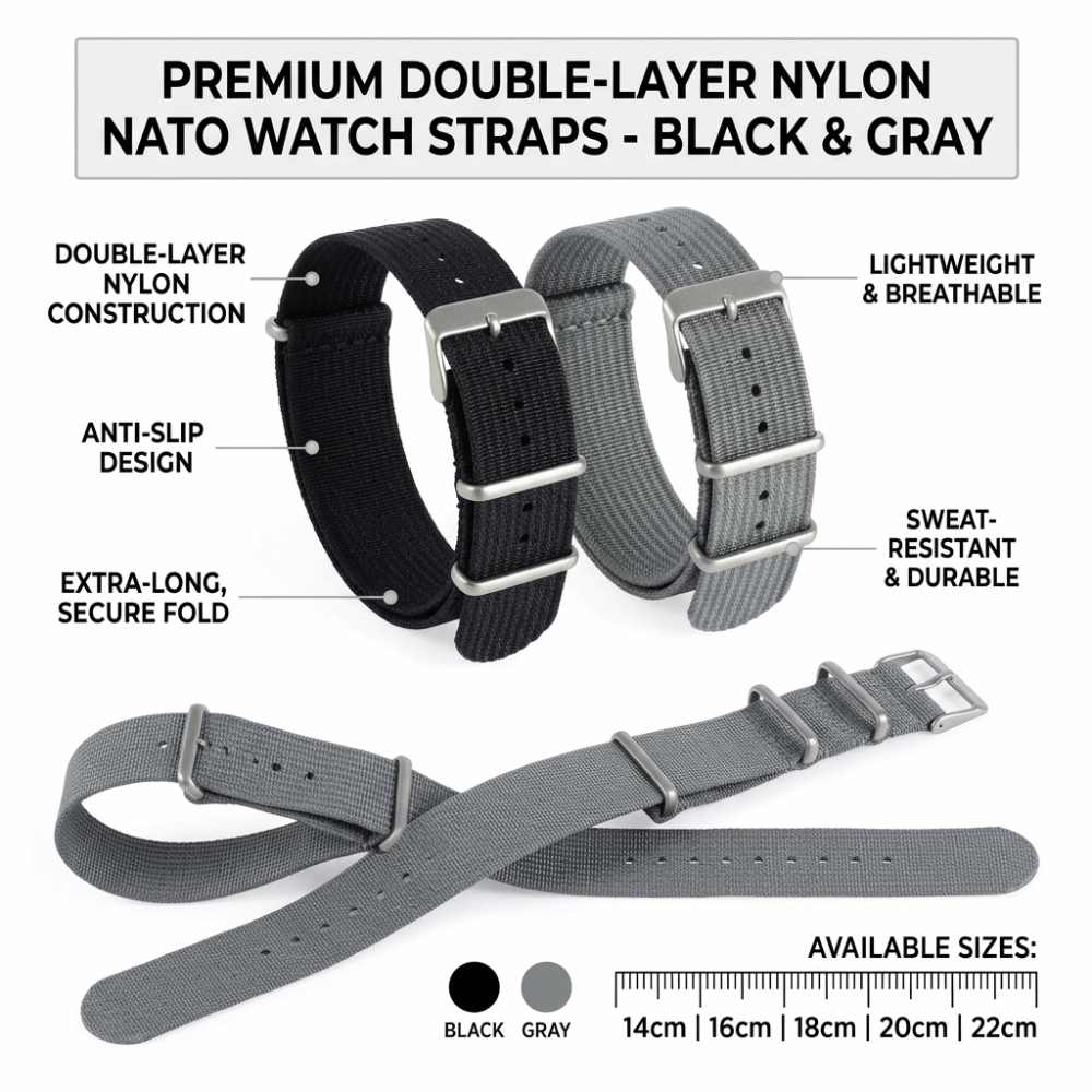14/16/18/20/22mm NATO Watch Ba - đánh giá và giá Nato Strap Nylon