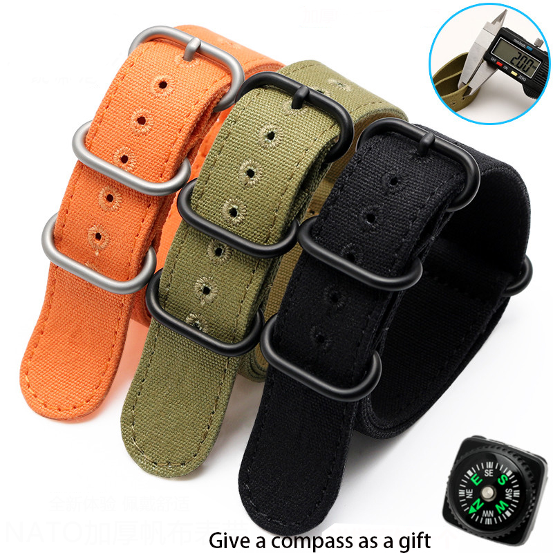 Thickened canvas Watch strap 2 - đánh giá và giá Canvas Strap Watch