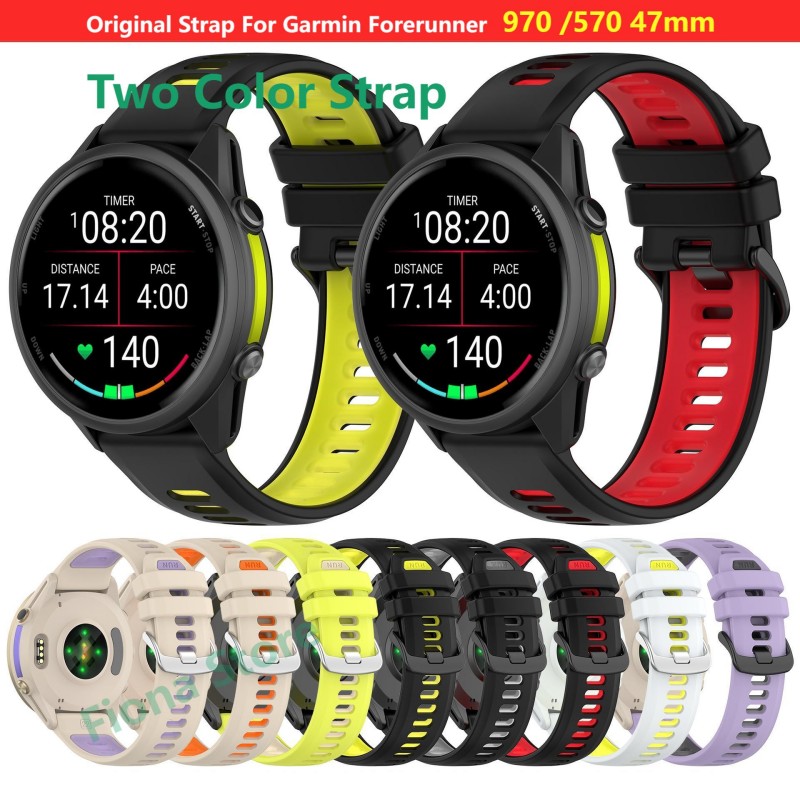 22mm Bicolor Strap For Garmin  - đánh giá và giá Silicone Watch Band 22Mm
