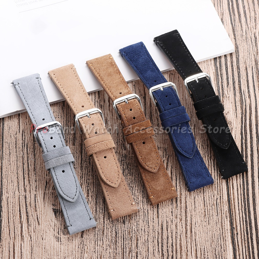 Vintage Suede Leather Strap 20 - đánh giá và giá Suede Strap Watch