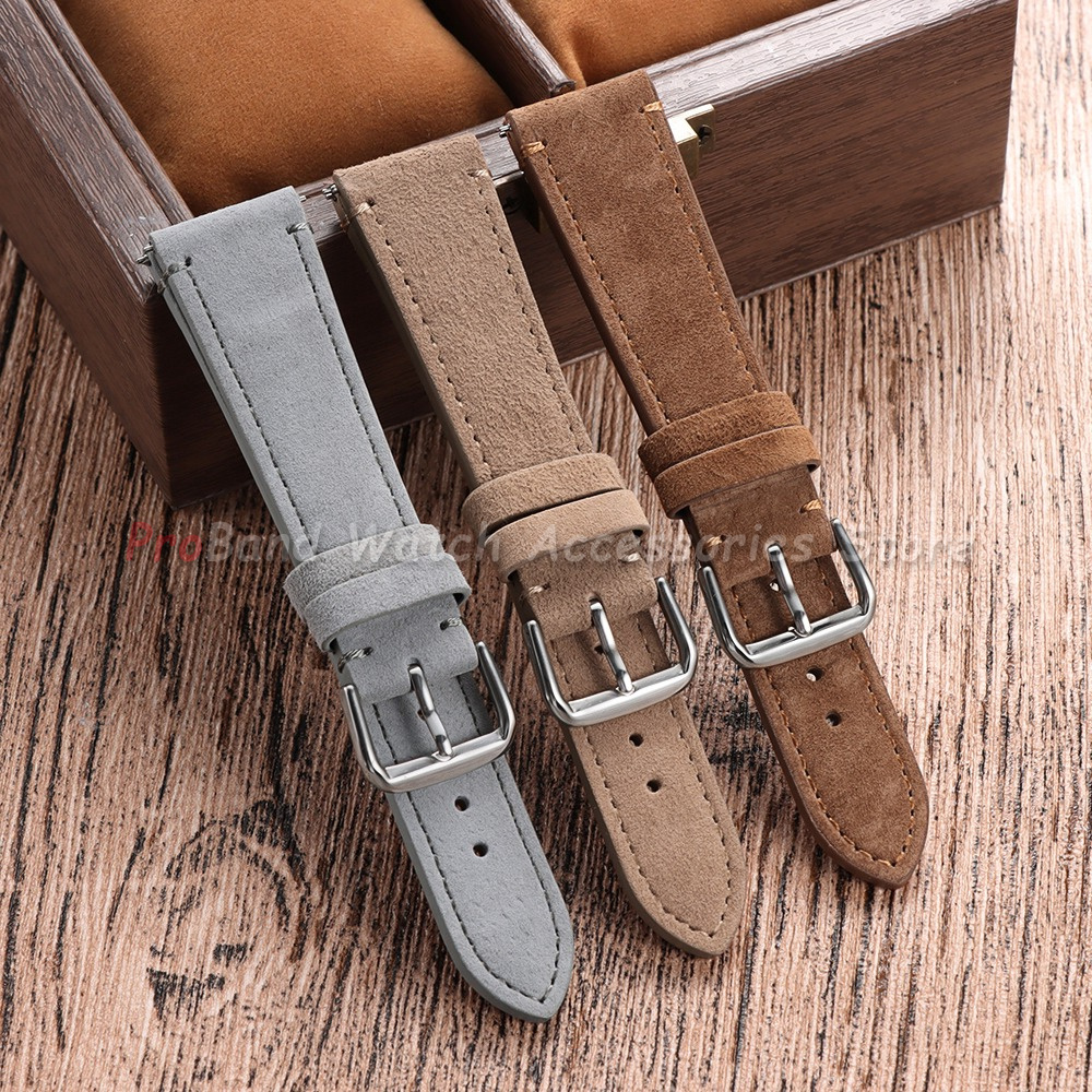Vintage Suede Leather Strap 20 - đánh giá và giá Suede Strap Watch
