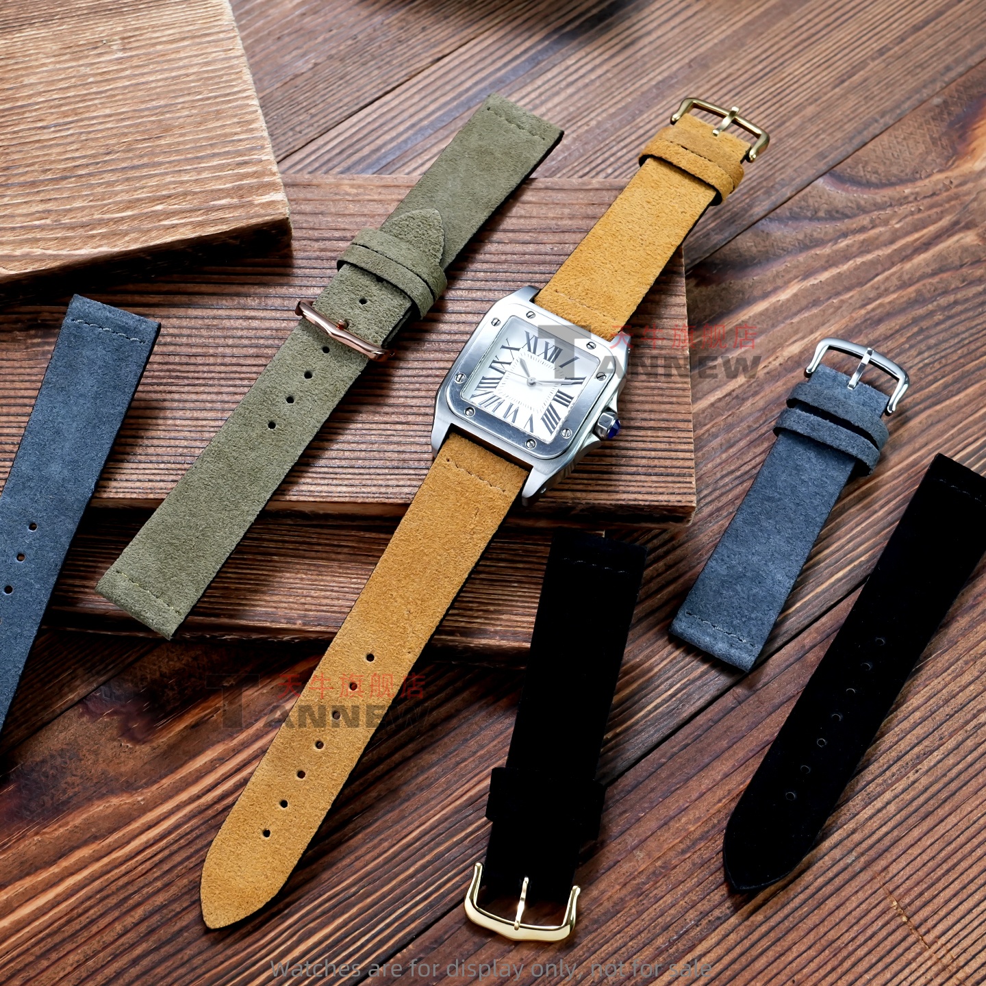 For Cartier Tank, Santos-Dumon - đánh giá và giá Suede Strap Watch