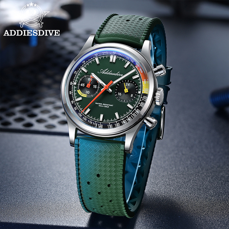 ADDIESDIVE Chronograph VK64 Wa - đánh giá và giá Rubber Strap Diver