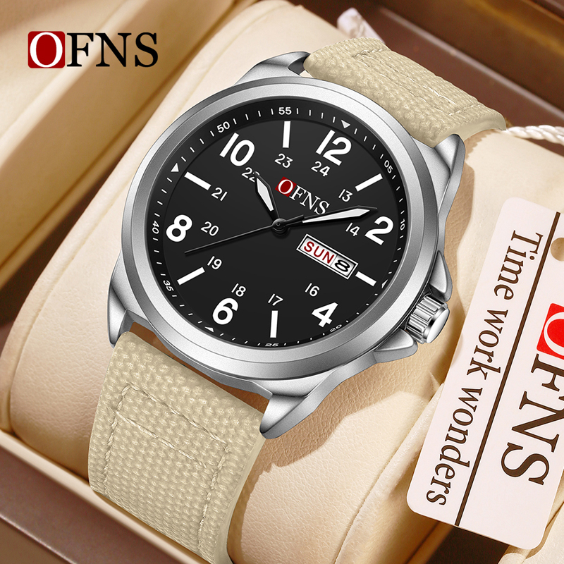 OFNS 7223 Casual Men's Quartz  - đánh giá và giá Leather Watch Band Men