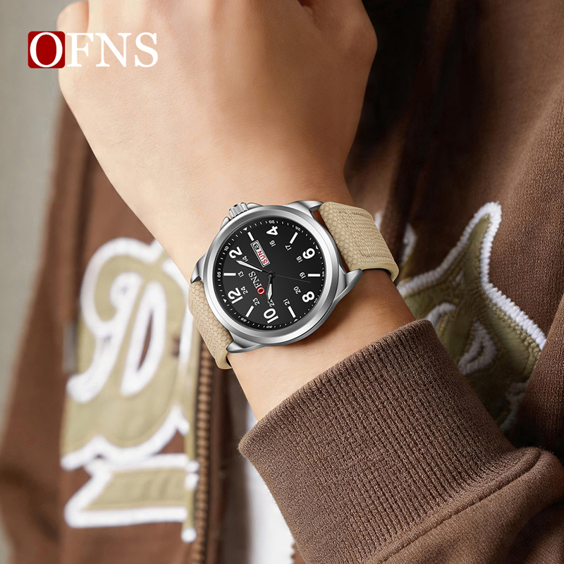 OFNS 7223 Casual Men's Quartz  - đánh giá và giá Leather Watch Band Men