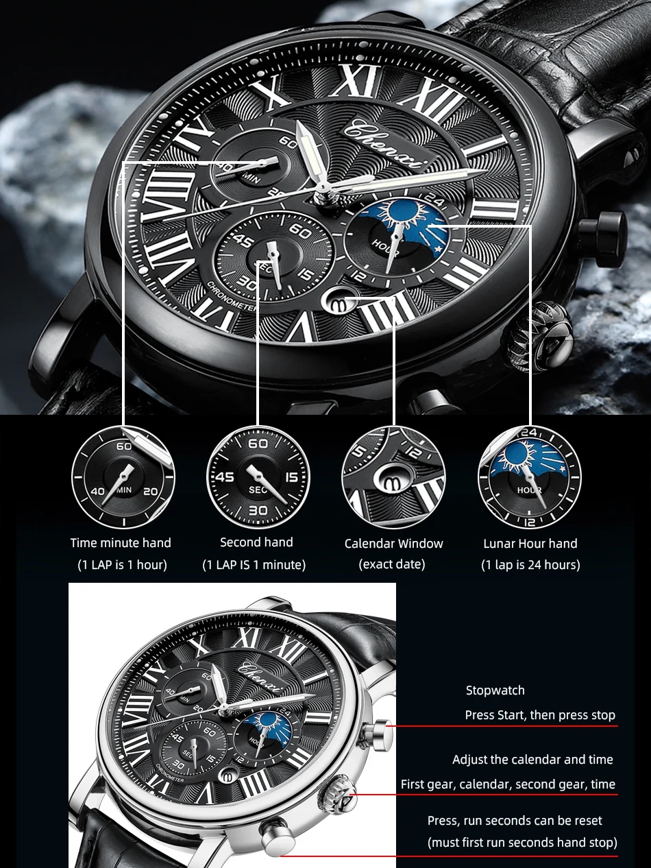 CHENXI 973 Men Quartz Watch Fa - đánh giá và giá Leather Watch Band Men