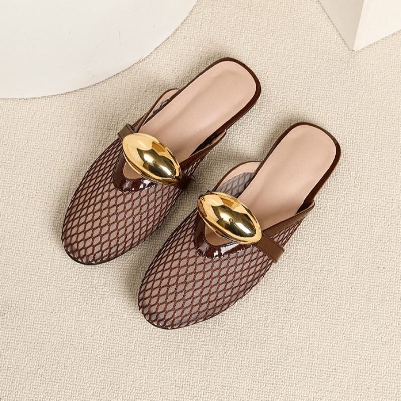 Summer Mesh Flat Slippers Wome - đánh giá và giá Mesh Strap Metal