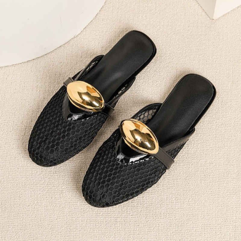 Summer Mesh Flat Slippers Wome - đánh giá và giá Mesh Strap Metal