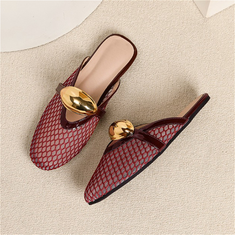 Summer Mesh Flat Slippers Wome - đánh giá và giá Mesh Strap Metal