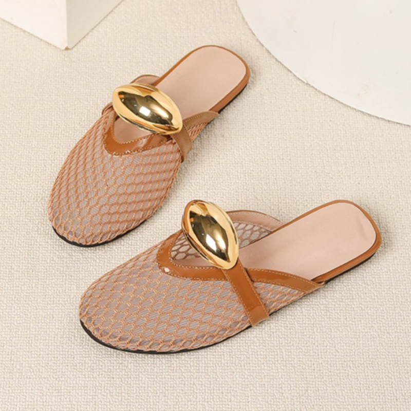Summer Mesh Flat Slippers Wome - đánh giá và giá Mesh Strap Metal