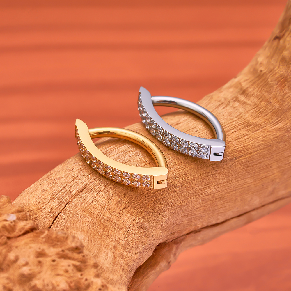 G23 Titanium Piercing 14G Doub - đánh giá và giá Curved Spring Bar