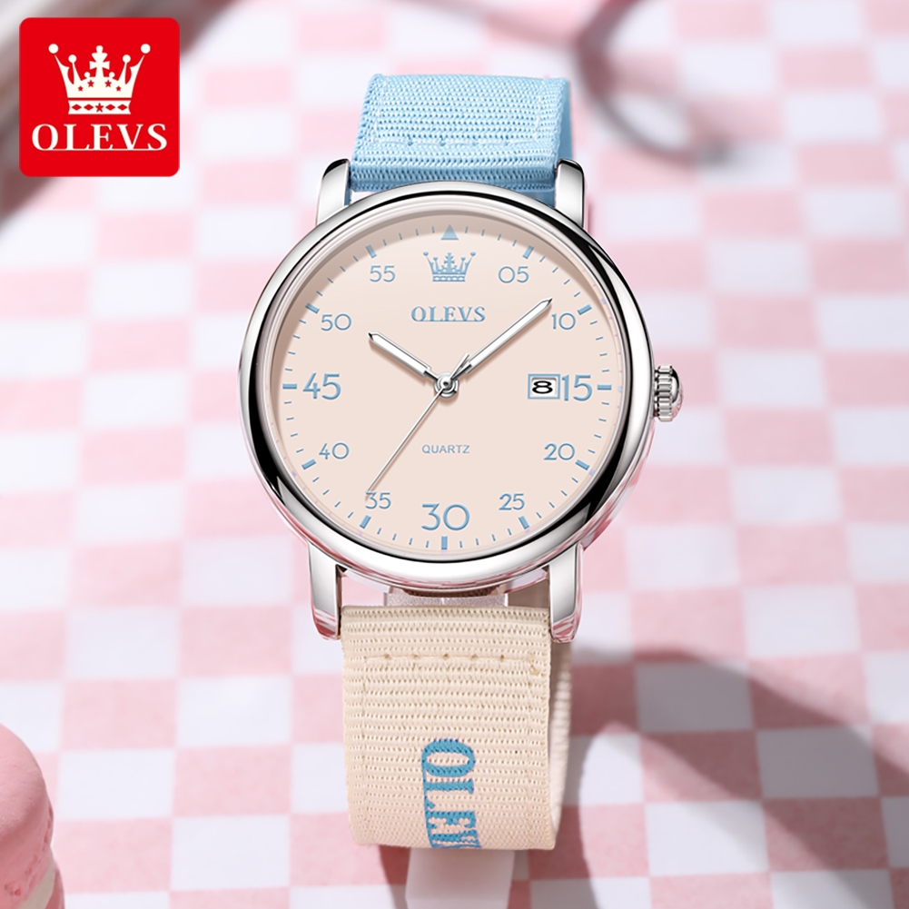 OLEVS Brand New Fashion Retro  - đánh giá và giá Canvas Strap Watch