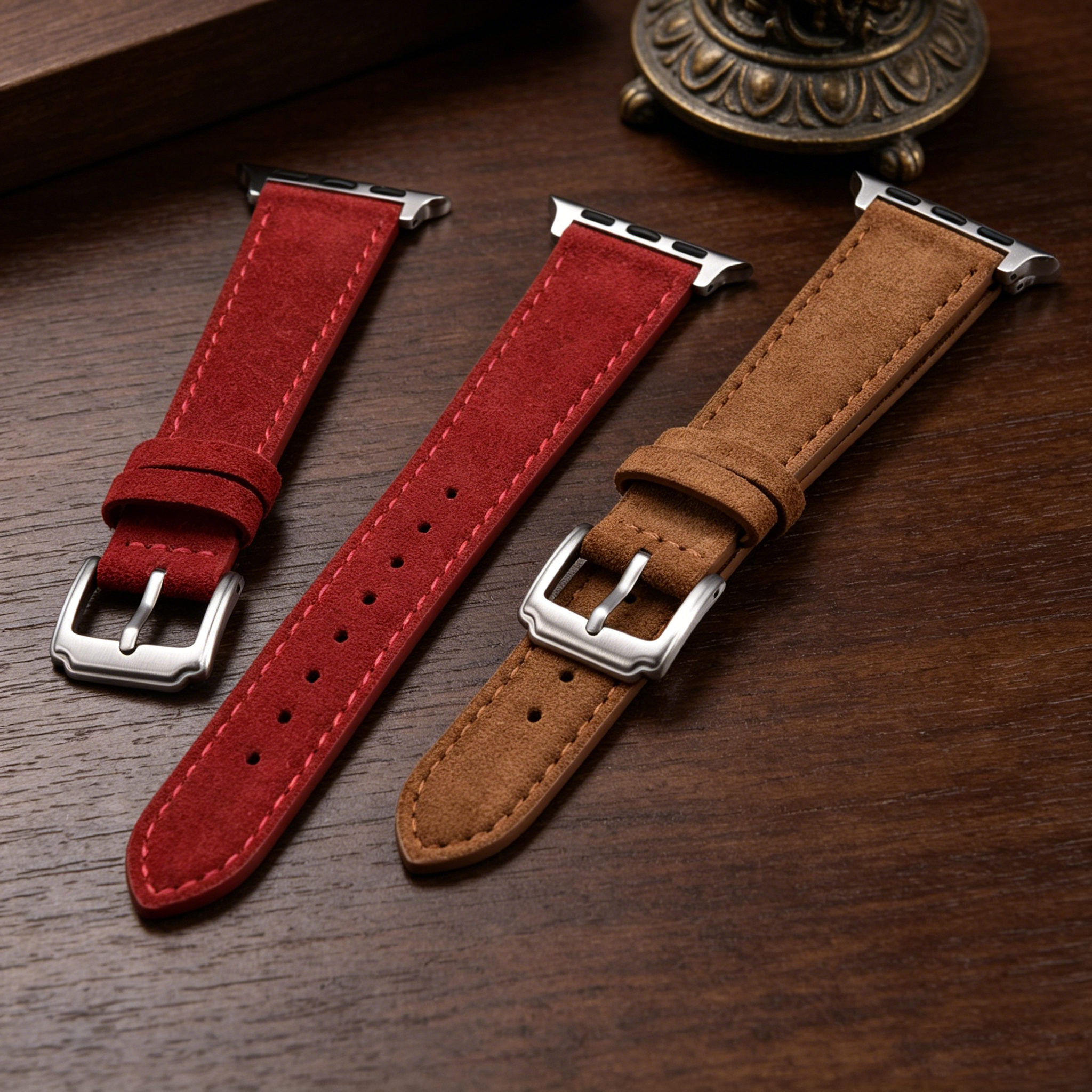 Brown Suede Leather Watch Band - đánh giá và giá Suede Strap Watch