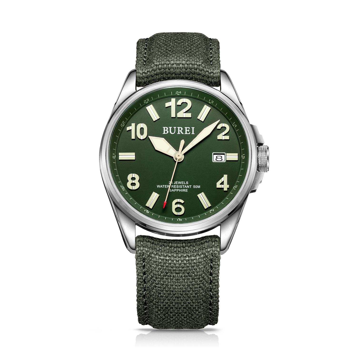 NH35 BUREI Luxury Brand Men Au - đánh giá và giá Canvas Strap Watch